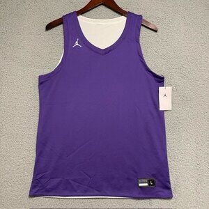 Jordan Nike Mens Large NWT Team Reversible Practice Jersey Jumpman Purple/White